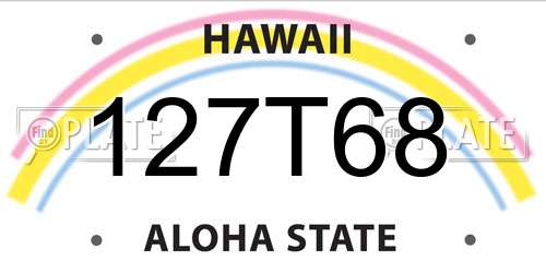 127T68 Hawaii License Plate