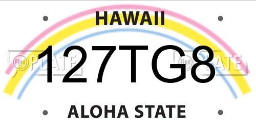 127TG8 Hawaii License Plate