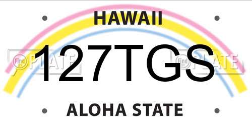 127TGS Hawaii License Plate