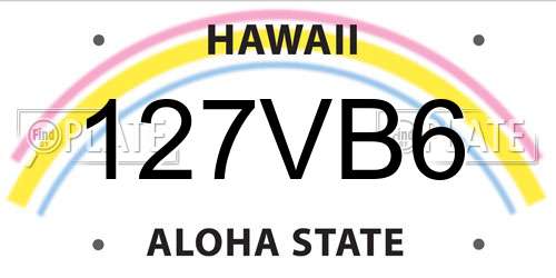 127VB6 Hawaii License Plate