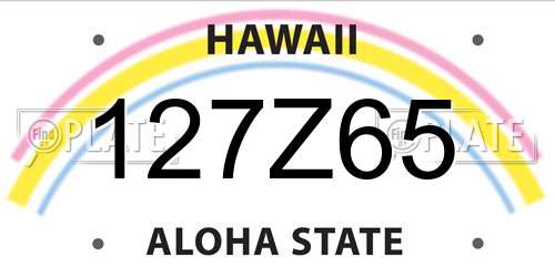 127Z65 Hawaii License Plate