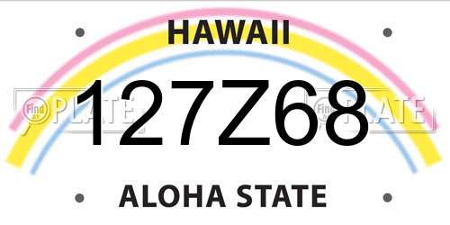 127Z68 Hawaii License Plate