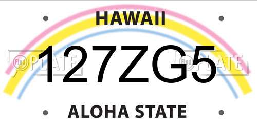 127ZG5 Hawaii License Plate