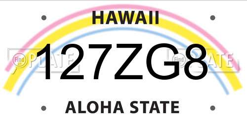 127ZG8 Hawaii License Plate