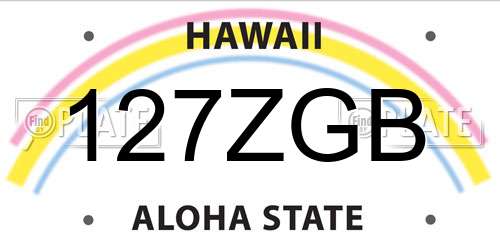 127ZGB Hawaii License Plate