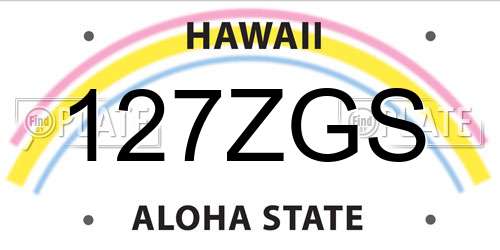127ZGS Hawaii License Plate