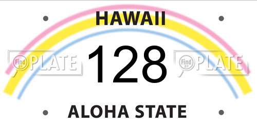 128 Hawaii License Plate
