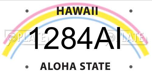 1284AI Hawaii License Plate