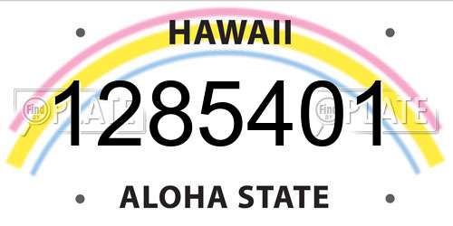 1285401 Hawaii License Plate