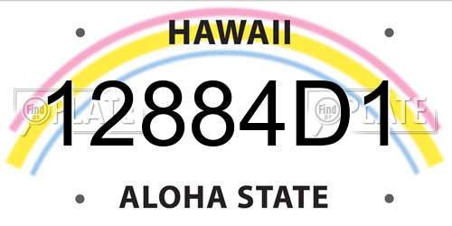 12884D1 Hawaii License Plate