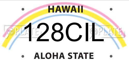 128CIL Hawaii License Plate