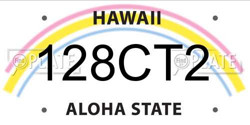 128CT2 Hawaii License Plate