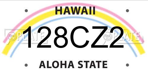 128CZ2 Hawaii License Plate