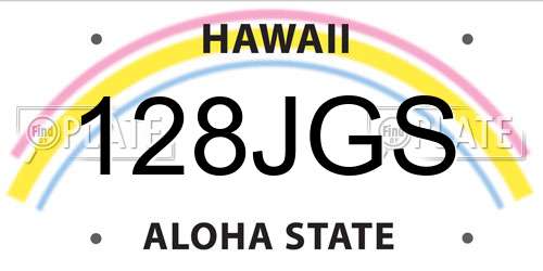 128JGS Hawaii License Plate
