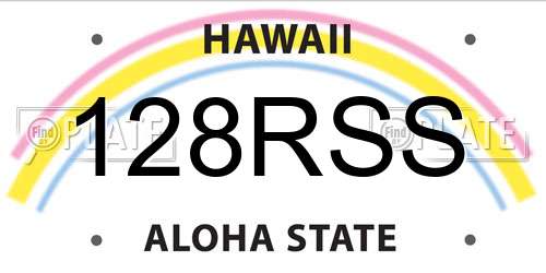 128RSS Hawaii License Plate