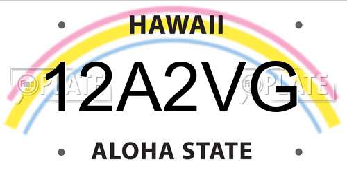 12A2VG Hawaii License Plate