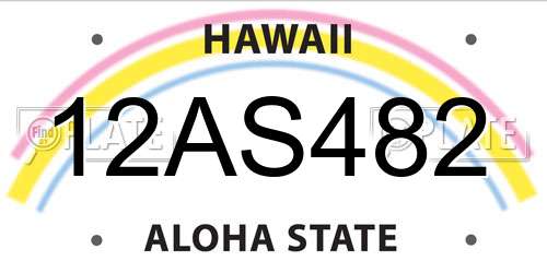 12AS482 Hawaii License Plate