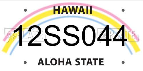 12SS044 Hawaii License Plate