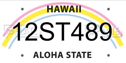 12ST489 Hawaii License Plate