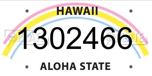 1302466 Hawaii License Plate
