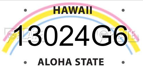 13024G6 Hawaii License Plate
