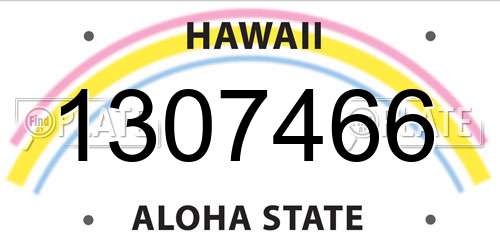1307466 Hawaii License Plate