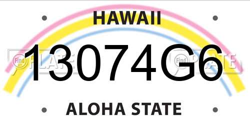 13074G6 Hawaii License Plate
