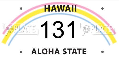 131 Hawaii License Plate
