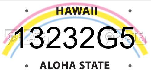 13232G5 Hawaii License Plate