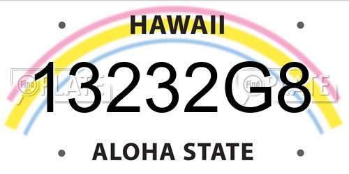 13232G8 Hawaii License Plate