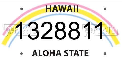 1328811 Hawaii License Plate