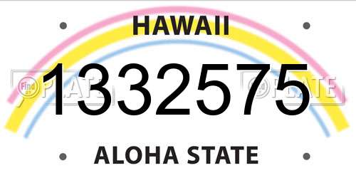 1332575 Hawaii License Plate