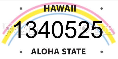 1340525 Hawaii License Plate