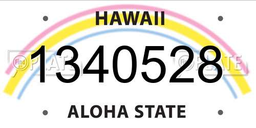 1340528 Hawaii License Plate