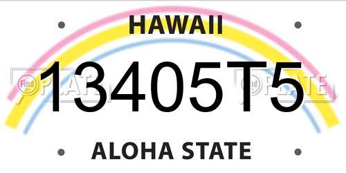 13405T5 Hawaii License Plate
