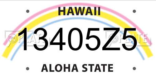 13405Z5 Hawaii License Plate