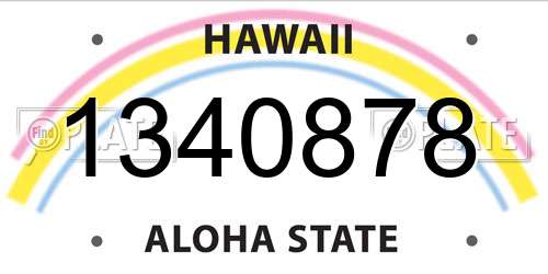 1340878 Hawaii License Plate
