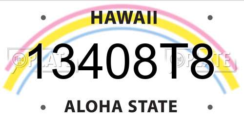 13408T8 Hawaii License Plate