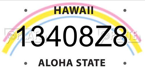 13408Z8 Hawaii License Plate