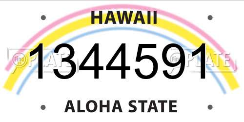 1344591 Hawaii License Plate