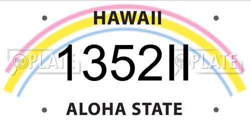 1352II Hawaii License Plate