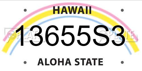 13655S3 Hawaii License Plate