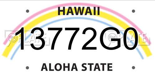 13772G0 Hawaii License Plate