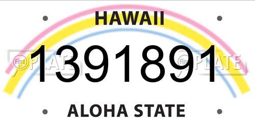 1391891 Hawaii License Plate