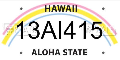13AI415 Hawaii License Plate