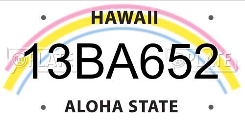 13BA652 Hawaii License Plate