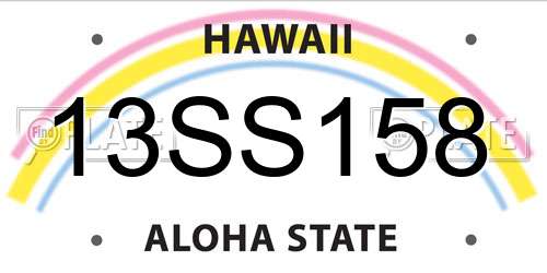 13SS158 Hawaii License Plate