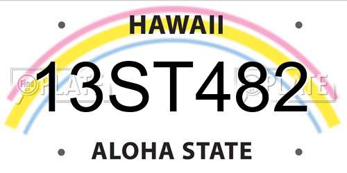 13ST482 Hawaii License Plate