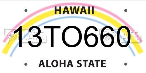 13TO660 Hawaii License Plate