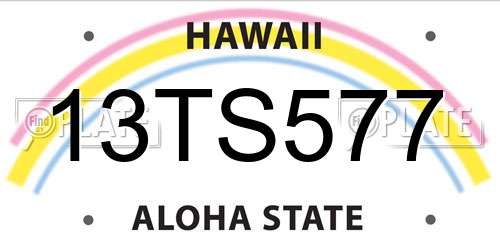 13TS577 Hawaii License Plate
